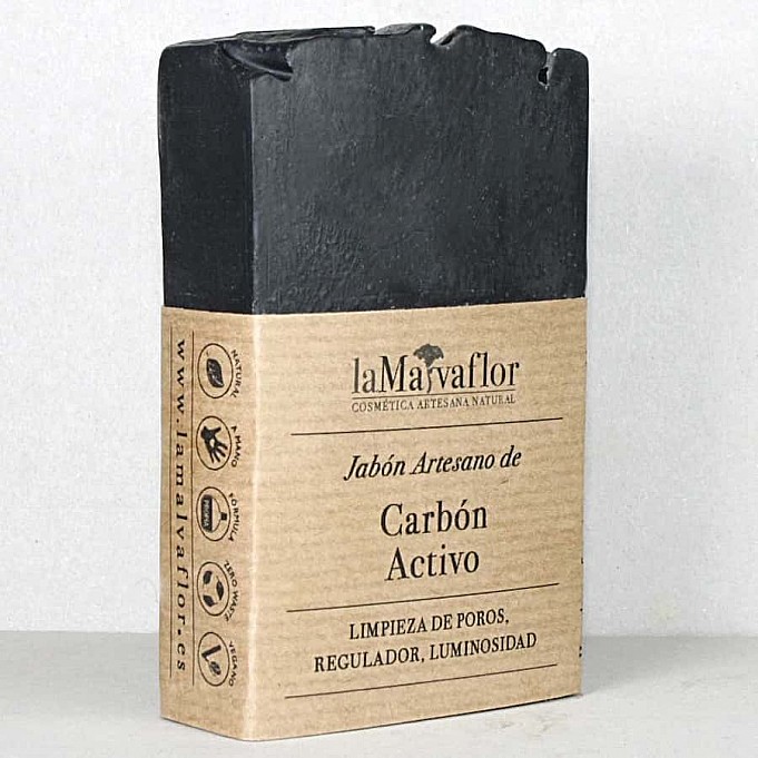jabon artesanal la malvaflor carbon activo