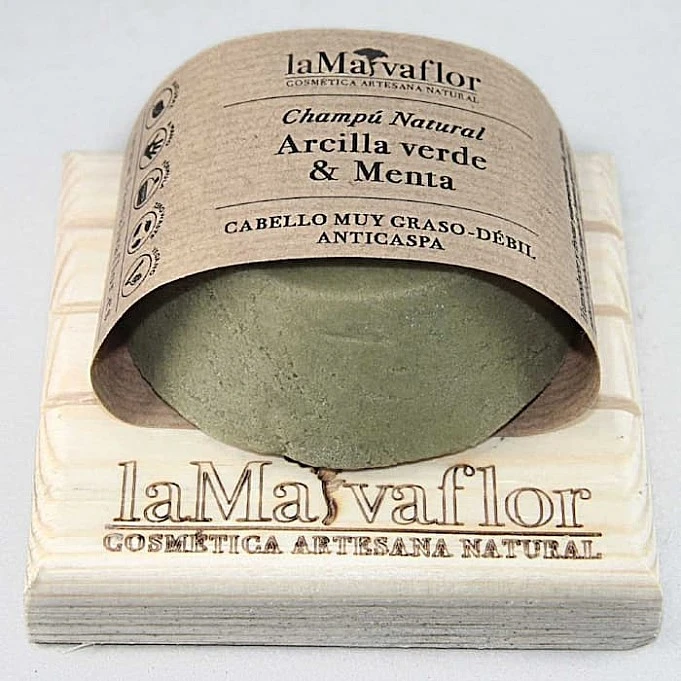 laMalvaflor Champú Arcilla Verde y Menta comprar lamalvaflor champú solido anticaspa arcilla verde y menta