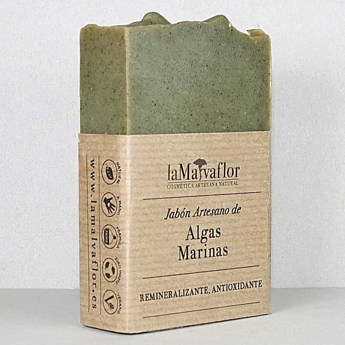Jabón artesanal de algas marinas LaMalvaflor comprar lamalvaflor jabon artesanal algas marinas
