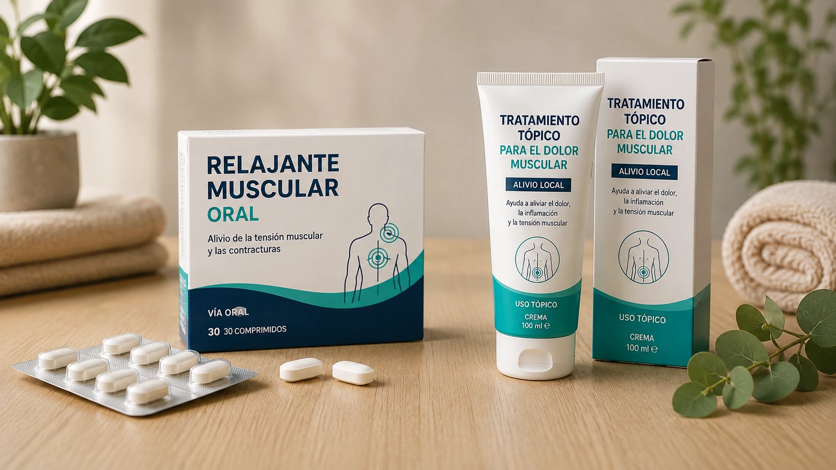 Diferencia entre relajante muscular oral y tratamiento tópico para el dolor muscular