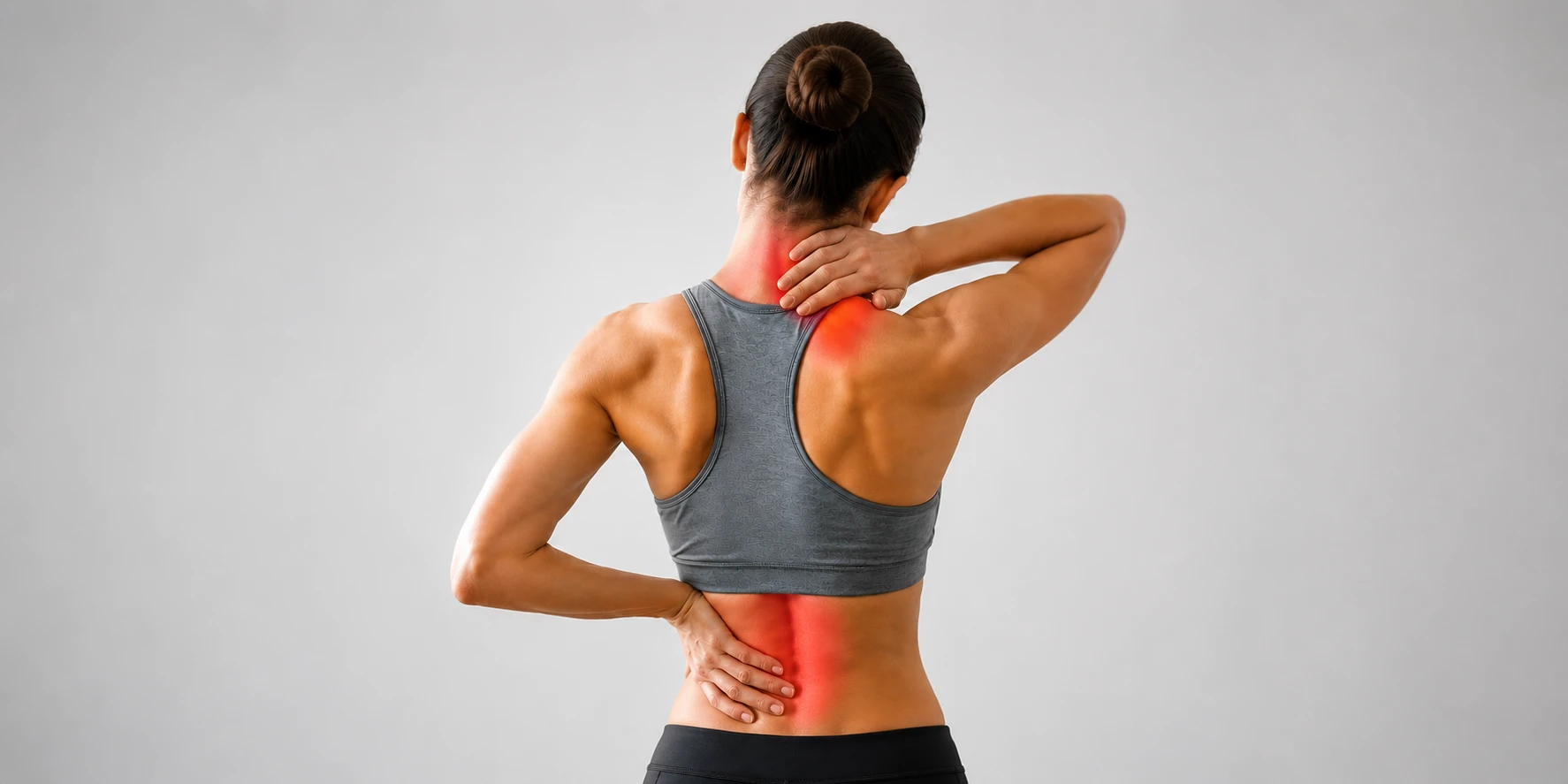 Zonas más frecuentes de contractura muscular: cuello, trapecios y zona lumbar